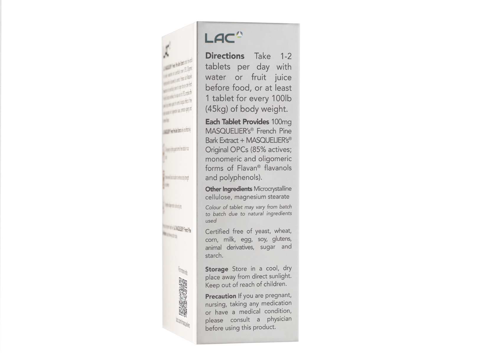 LAC MASQUELIER's® French Pine Bark Extract 100mg 50tabs - Image 3